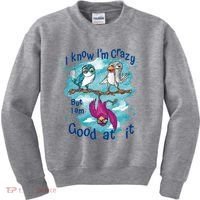 I Know I'm Crazy Funny Birds Kids Sweatshirt thumb 0