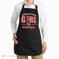 I Know I Play Like A Girl Try To Keep Up Golfing Lover Golf Apron thumb 2