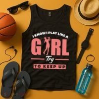 I Know I Play Like A Girl Try To Keep Up Golfing Lover Golf Tank Top thumb 4