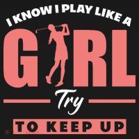 I Know I Play Like A Girl Try To Keep Up Golfing Lover Golf Visor thumb 3