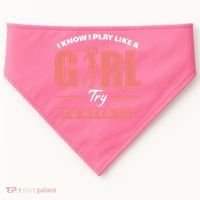 I Know I Play Like A Girl Try To Keep Up Golfing Lover Golf USA-Made Doggie Bandana thumb 0