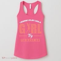 I Know I Play Like A Girl Try To Keep Up Golfing Lover Golf Women's Tank Top thumb 0