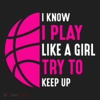 I Know I Play Like A Girl Try To Keep Up Basketball Gift Beanie thumb 2