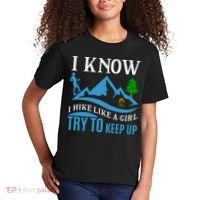 I Know I Hike Like A Girl Try To Keep Up Kids T-Shirt thumb 2