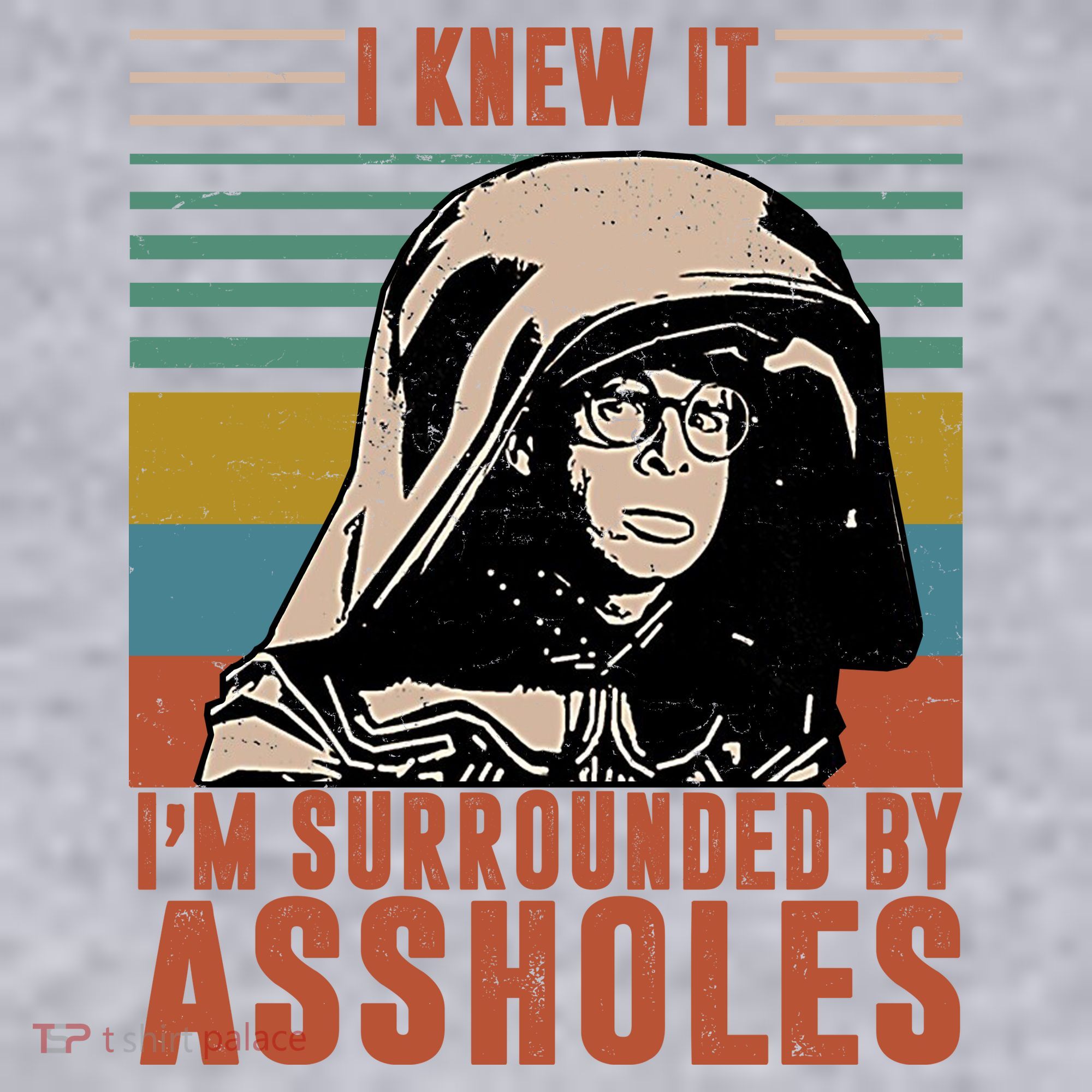 I Knew It I'm Surrounded By Assholes Retro Women's Racerback Cropped Tank