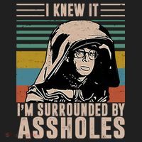 I Knew It I'm Surrounded By Assholes Retro 7 Panel Mesh Trucker Snapback Hat thumb 2