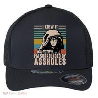 I Knew It I'm Surrounded By Assholes Retro Flexfit Unipanel Trucker Cap thumb 0