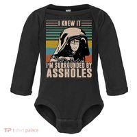 I Knew It I'm Surrounded By Assholes Retro Baby Long Sleeve Bodysuit thumb 0