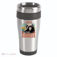 I Knew It I'm Surrounded By Assholes Retro 16oz Travel Tumbler thumb 0