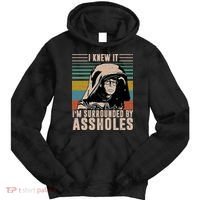 I Knew It I'm Surrounded By Assholes Retro Tie Dye Hoodie thumb 0