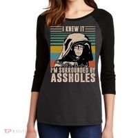 I Knew It I'm Surrounded By Assholes Retro Women's Tri-Blend 3/4-Sleeve Raglan Shirt thumb 2