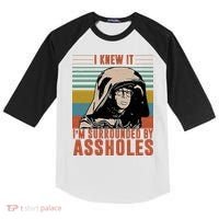 I Knew It I'm Surrounded By Assholes Retro Kids Colorblock Raglan Jersey thumb 0