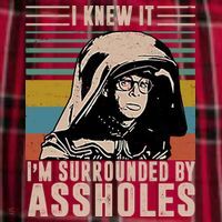 I Knew It I'm Surrounded By Assholes Retro Men's Flannel Plaid Pajama Pants thumb 2
