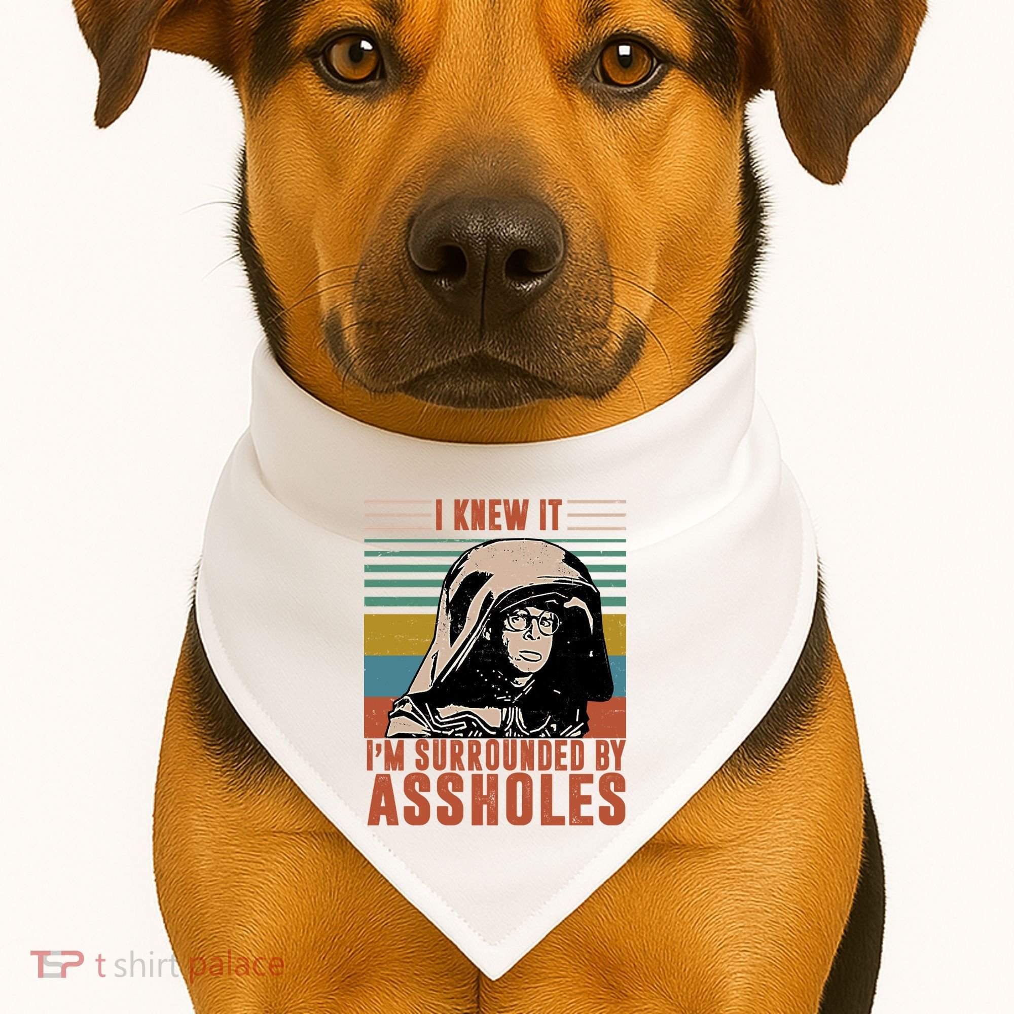 I Knew It I'm Surrounded By Assholes Retro USA-Made Doggie Bandana