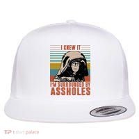 I Knew It I'm Surrounded By Assholes Retro Flat Bill Trucker Hat thumb 0