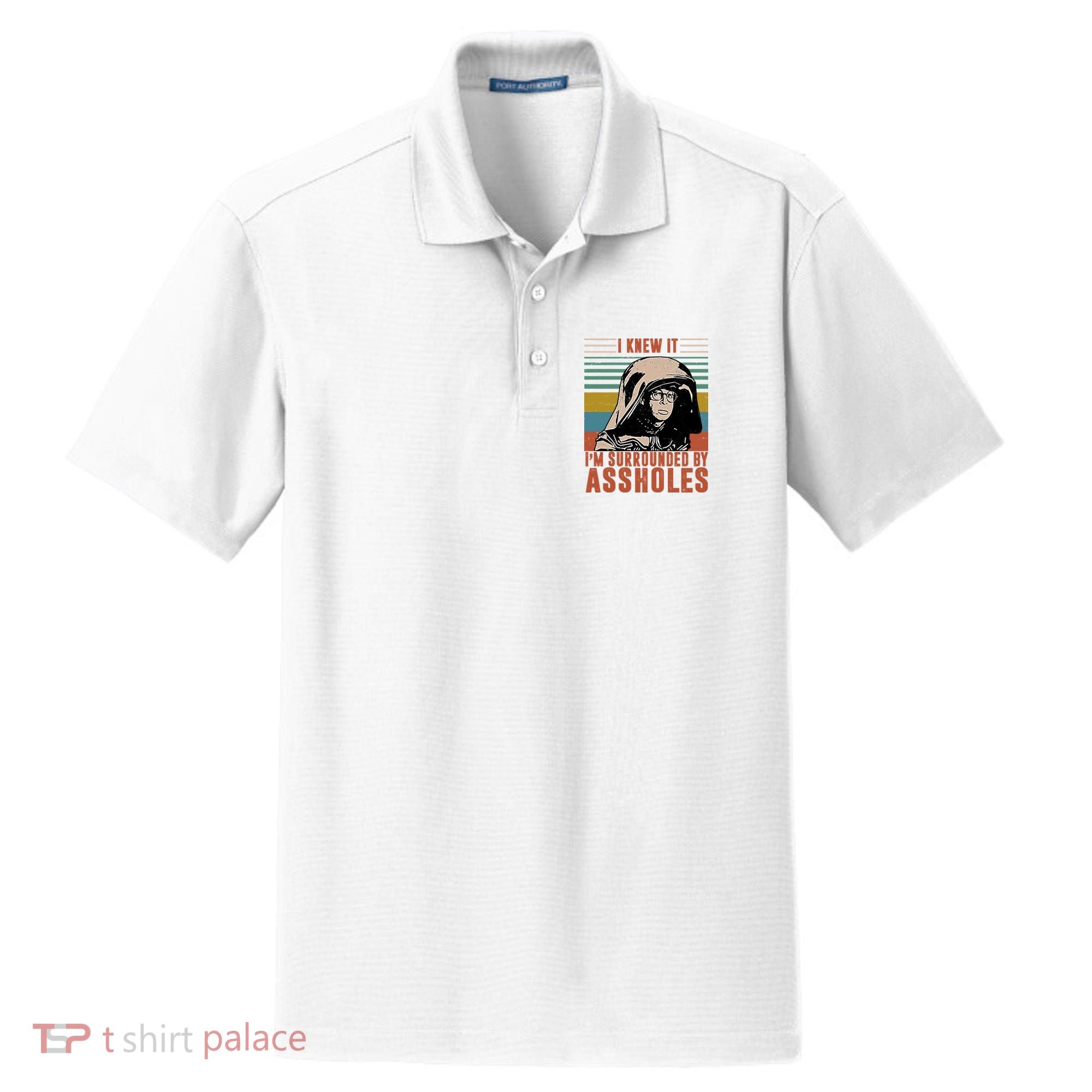 I Knew It I'm Surrounded By Assholes Retro Dry Zone Grid Polo