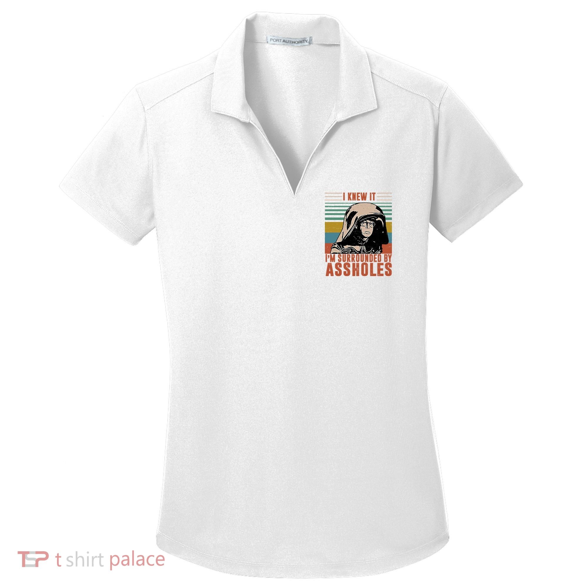 I Knew It I'm Surrounded By Assholes Retro Women's Dry Zone Grid Polo