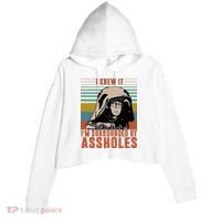 I Knew It I'm Surrounded By Assholes Retro Crop Fleece Hoodie thumb 0