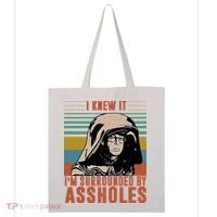 I Knew It I'm Surrounded By Assholes Retro Tote Bag thumb 0