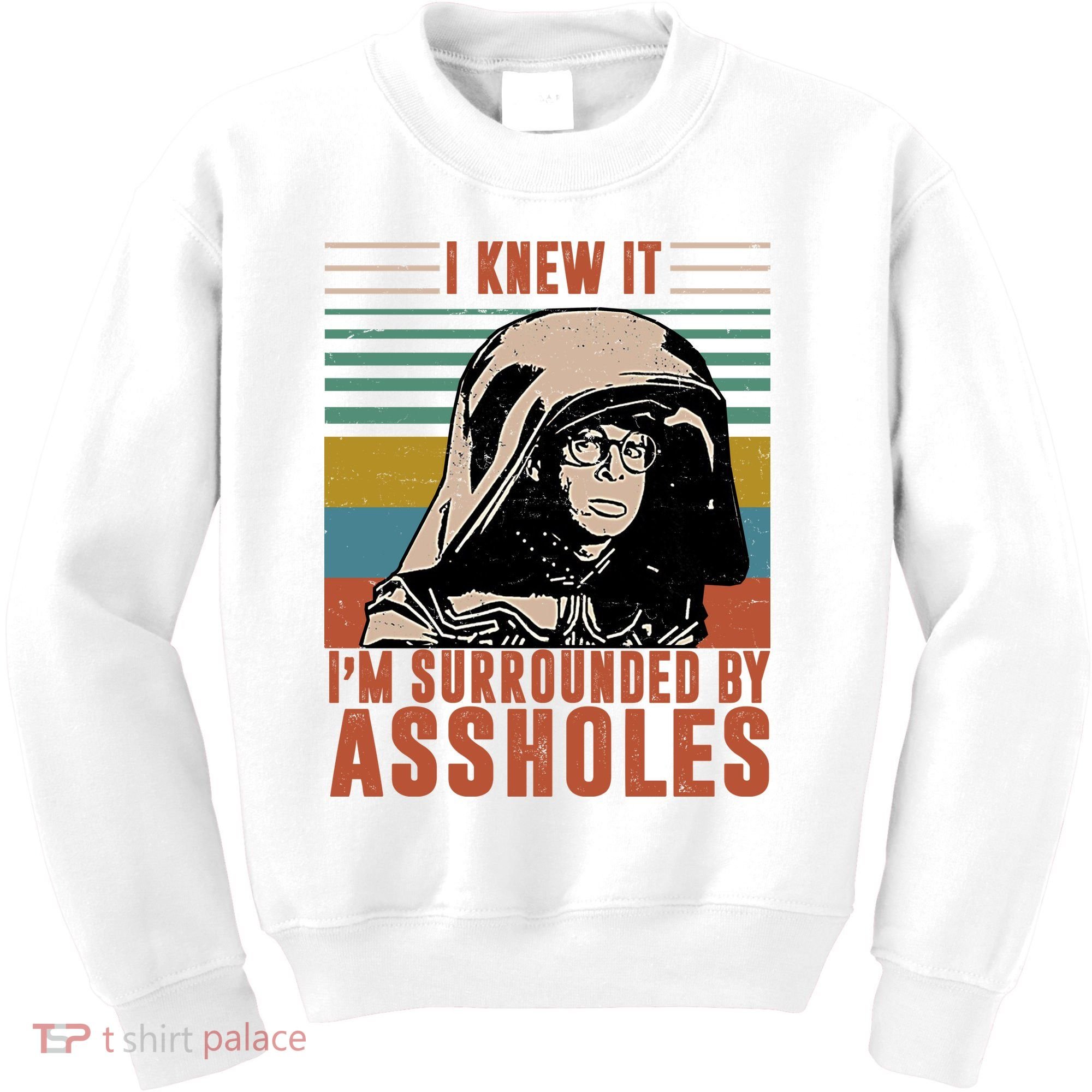 I Knew It I'm Surrounded By Assholes Retro Kids Sweatshirt