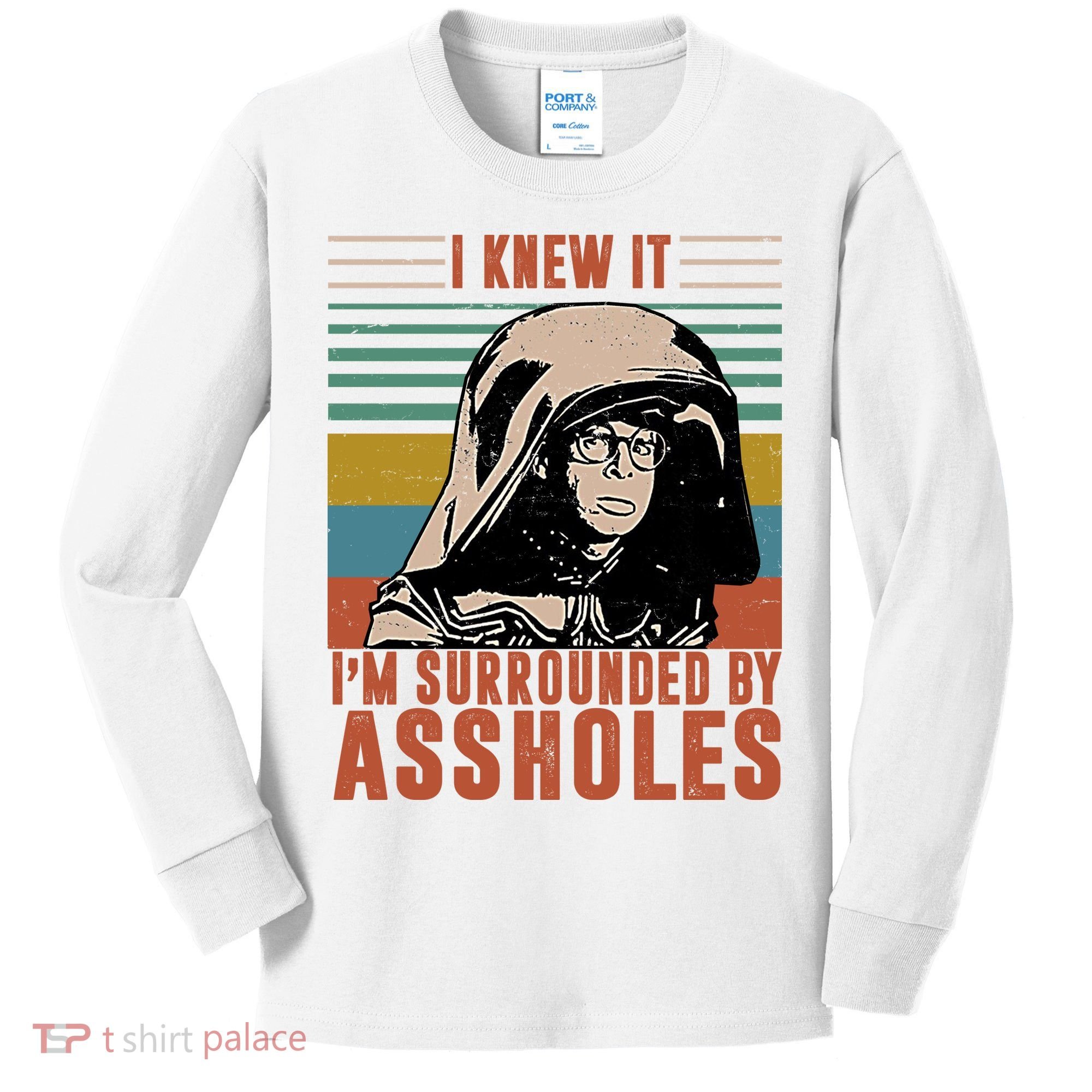 I Knew It I'm Surrounded By Assholes Retro Kids Long Sleeve Shirt