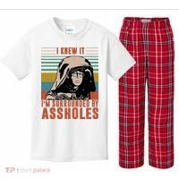 I Knew It I'm Surrounded By Assholes Retro Kids Plaid Pajama Set thumb 0