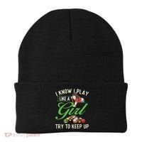 I Know I Play Like A Female Billiard Pool Player Gift Beanie thumb 0
