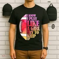 I Know I Play Like A Girl Try To Keep Up I American Football T-Shirt thumb 6