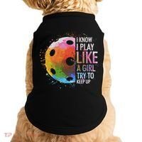 I Know I Play Like A Girl Funny Pickleball Player Doggie Tank thumb 0