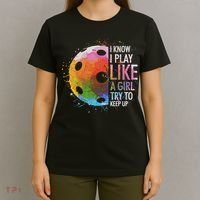 I Know I Play Like A Girl Funny Pickleball Player T-Shirt thumb 4
