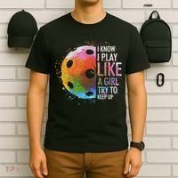 I Know I Play Like A Girl Funny Pickleball Player T-Shirt thumb 6