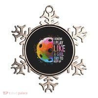 I Know I Play Like A Girl Funny Pickleball Player Ornament thumb 0
