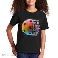 I Know I Play Like A Girl Funny Pickleball Player Kids T-Shirt thumb 2