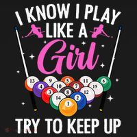 i know i play like a girl Billiards try to keep up Performance Fleece Hoodie thumb 2