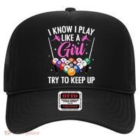 i know i play like a girl Billiards try to keep up Hat thumb 0