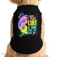 I Know I Play Like A Girl Try To Keep Up Pickleball Dink Gift Doggie Tank thumb 0