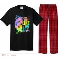 I Know I Play Like A Girl Try To Keep Up Pickleball Dink Gift Pajama Set thumb 0