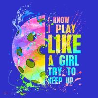 I Know I Play Like A Girl Try To Keep Up Pickleball Dink Gift Apron thumb 3