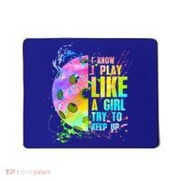 I Know I Play Like A Girl Try To Keep Up Pickleball Dink Gift Mousepad thumb 0