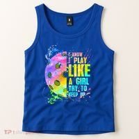 I Know I Play Like A Girl Try To Keep Up Pickleball Dink Gift Tank Top thumb 2
