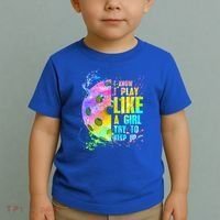 I Know I Play Like A Girl Try To Keep Up Pickleball Dink Gift Toddler T-Shirt thumb 2
