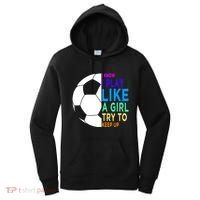 I Know I Play Like A Girl Cute Football Gift Women's Hoodie thumb 0