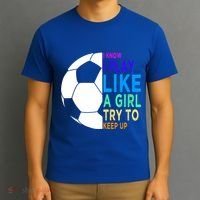 I Know I Play Like A Girl Cute Football Gift T-Shirt thumb 3