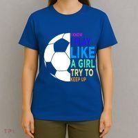 I Know I Play Like A Girl Cute Football Gift T-Shirt thumb 4