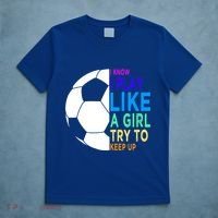 I Know I Play Like A Girl Cute Football Gift T-Shirt thumb 5