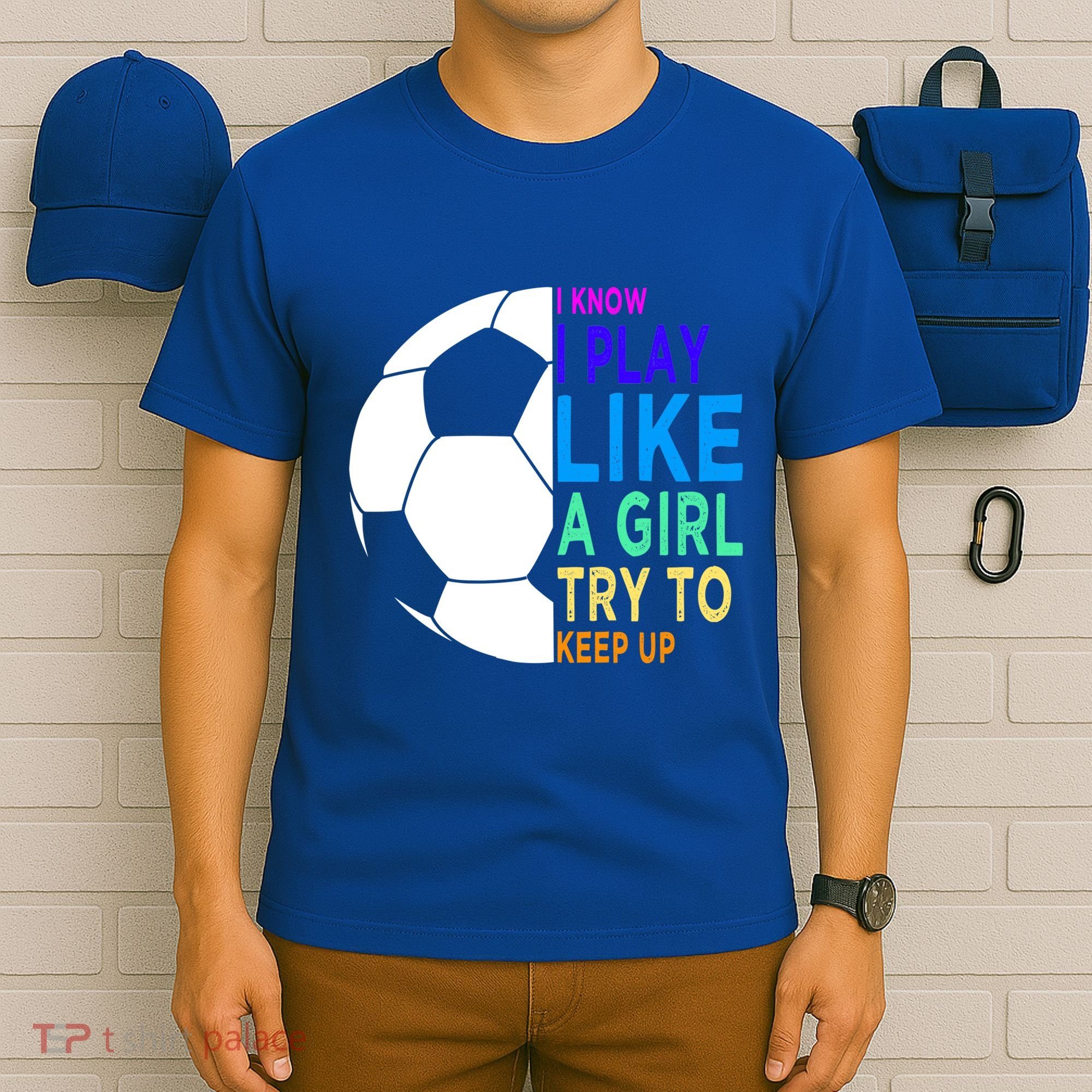 I Know I Play Like A Girl Cute Football Gift T-Shirt