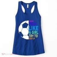I Know I Play Like A Girl Cute Football Gift Women's Tank Top thumb 0