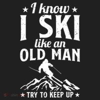 I Know I Ski Like An Old Man Try To Keep Up Funny Sport Beanie thumb 2