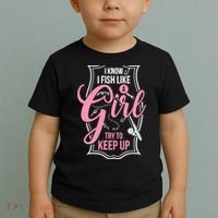 I Know I Fish Like A Girl Try To Keep Up Toddler T-Shirt thumb 2