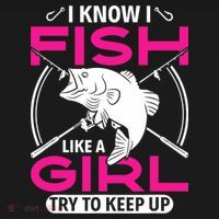I know I fish like a girl try to keep up funny fishing Kids Hoodie thumb 5